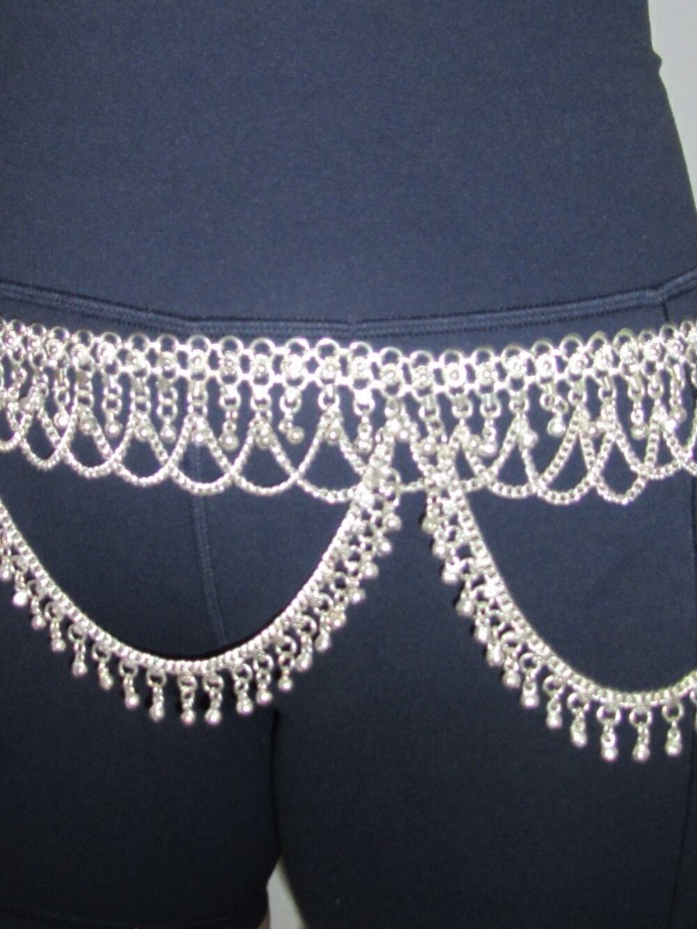Silver metal belly dancing belt